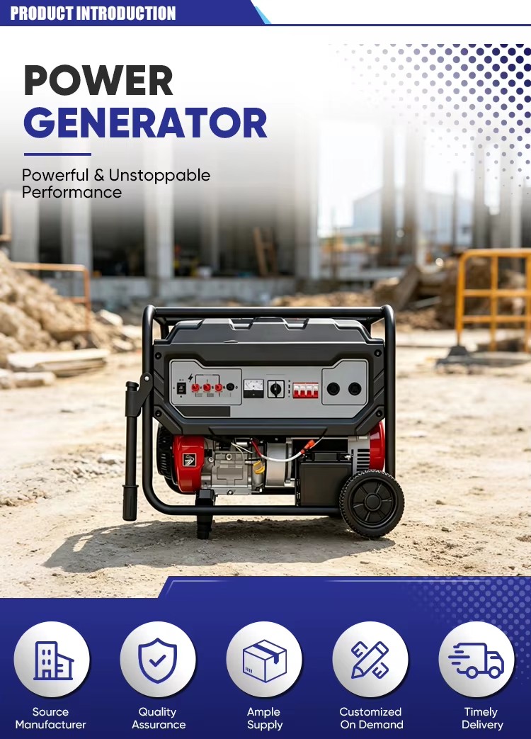 Low Noise 230V/400V 5KW Petrol Gasoline Generator Compact Power Equipment for Outdoor Camping Emergency Power Demands