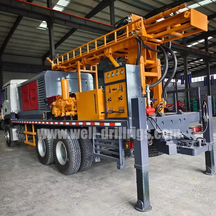 T400 Vehicle Mounted Deep Well Drilling Machine Hydraulic Pneumatic Drilling Rig for Agricultural Irrigation Wells