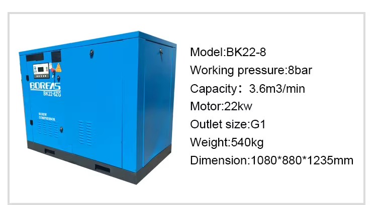 Energy Saving Oilless Low Cost Stationary Screw air Compressor Compressors Machine 8 bar 30 kw for Packaging Machine