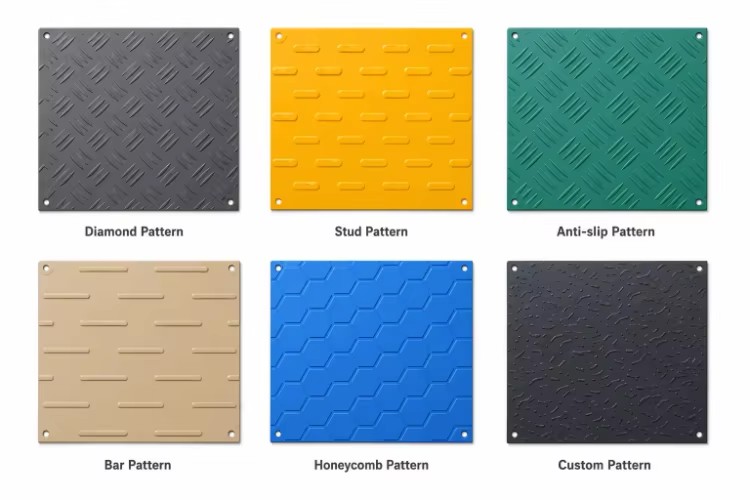 4x8 HDPE Temporary Road Mat for Excavator & Truck-Eco-Friendly Flexible Ground Protection for Construction Mud or Grass Parking
