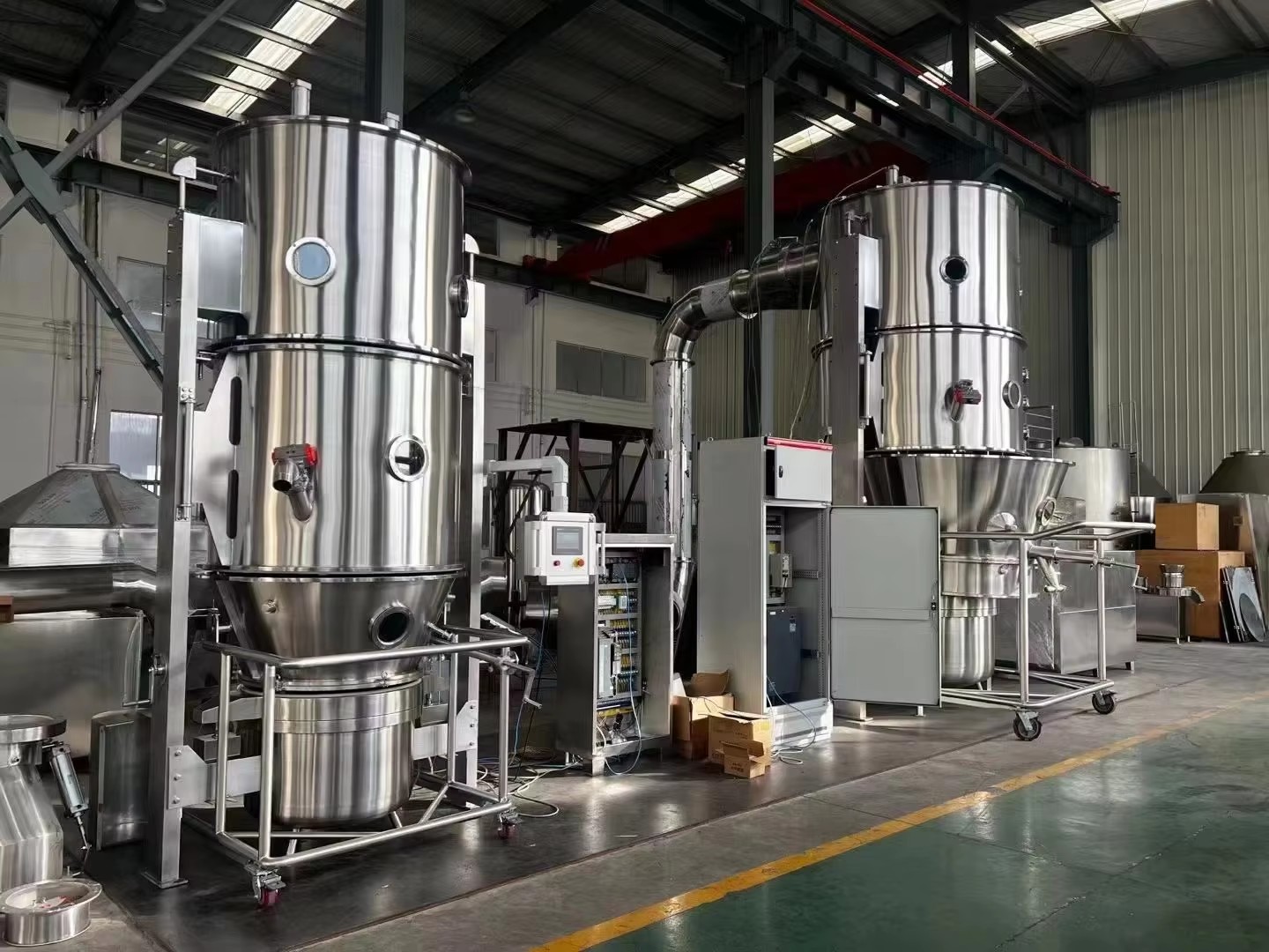 Professional Manufacture Stainless Steel Automatic Energy Saving Fluidized Bed Dryer for Coffee Powder Milk Tea Powder Beverage