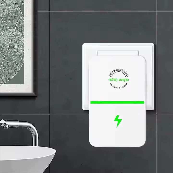 Portable Mini Home Office Electric Power Saver Energy Device Equipment Electricity Saving Box Household Energy Saver White