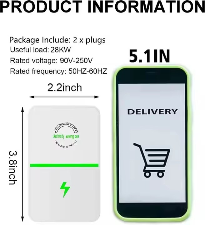 Portable Mini Home Office Electric Power Saver Energy Device Equipment Electricity Saving Box Household Energy Saver White