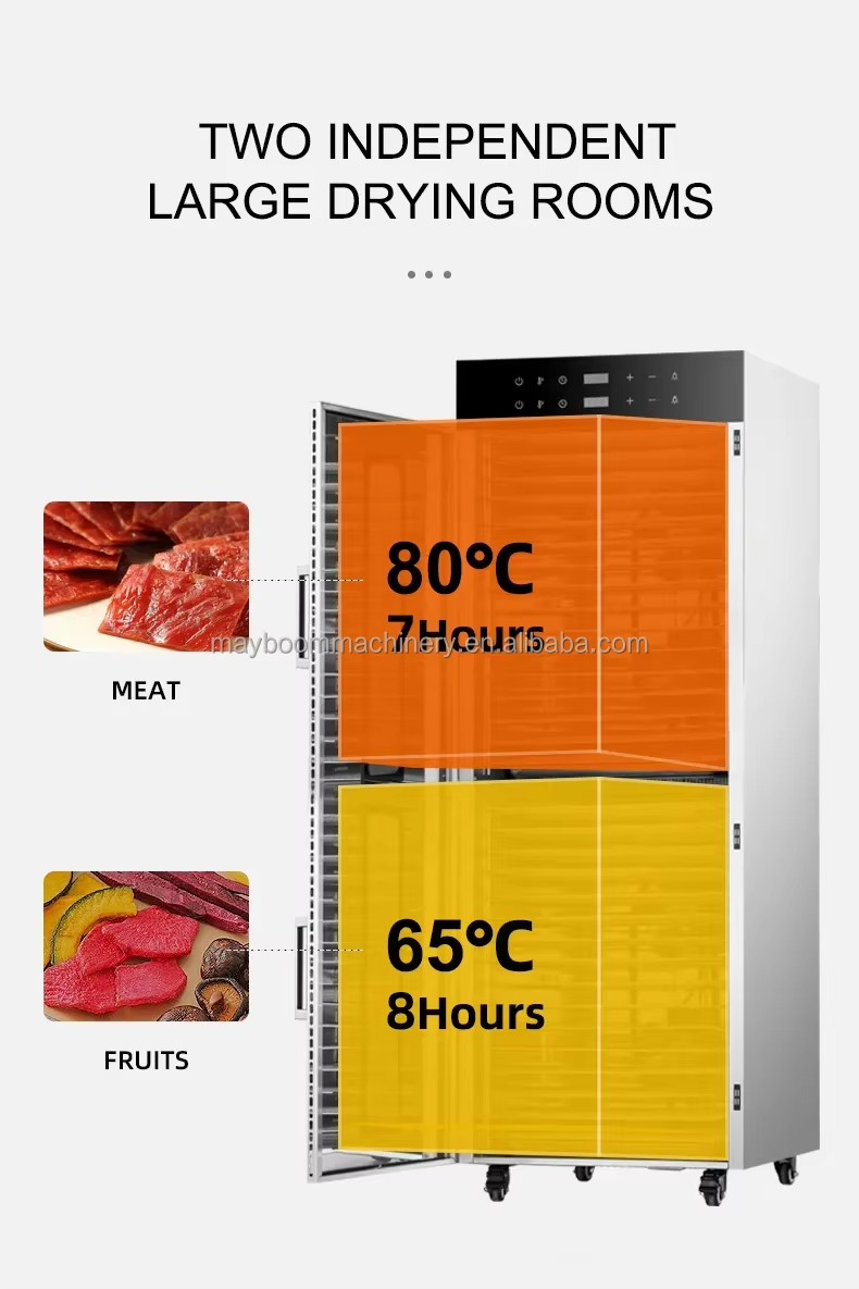 32 Trays Commercial Electric Heating PLC Motor Kiwi Peach Apple Vegetable Fruit Food Drying Oven Dehydrator Energy Saving