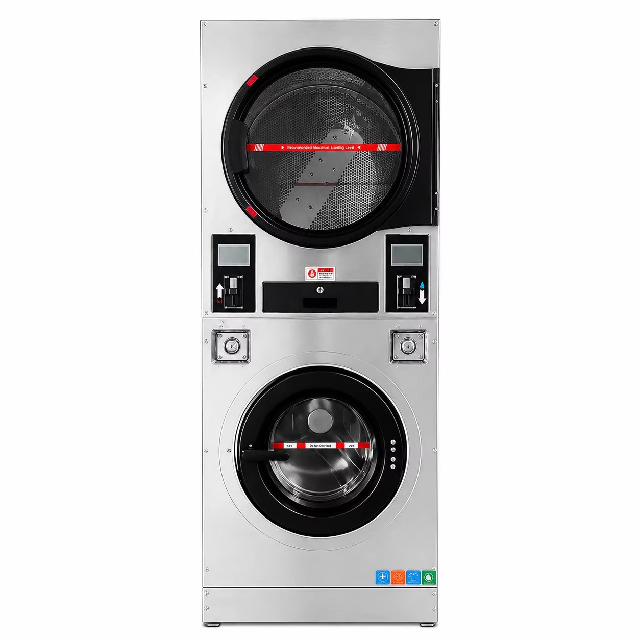 Energy Saving Coin Operated Laundry Equipment Washer Dryer Combo for Business