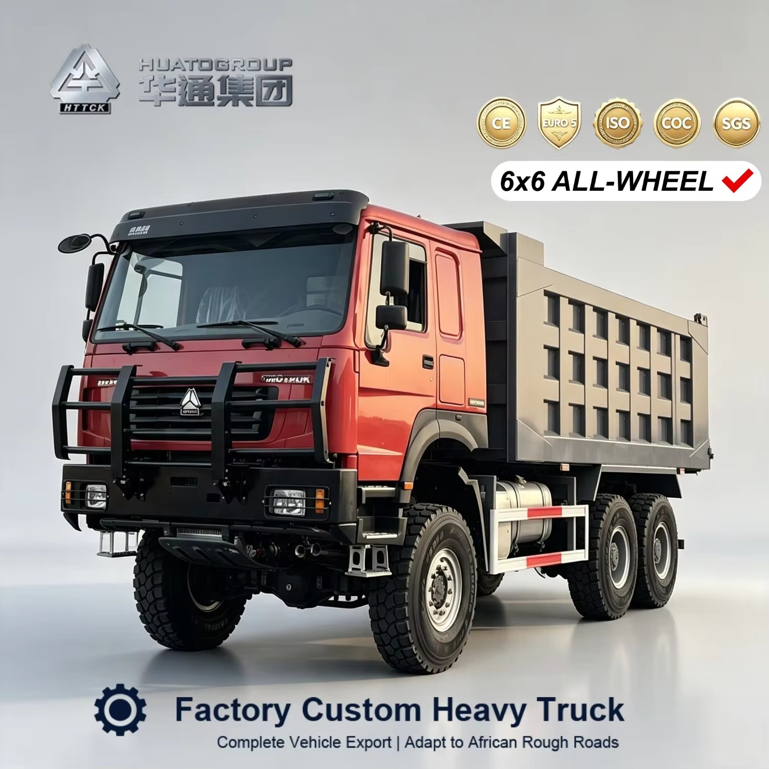 Directly Supplies Hongqi Haowo 371HP LHD 6x6 diesel New Heavy-duty Truck for Off-road Dump Truck Application