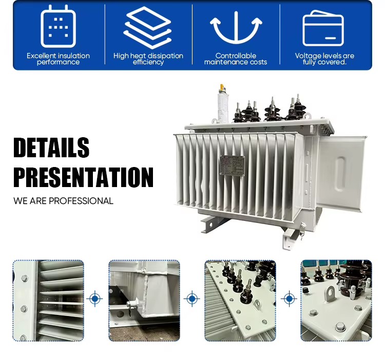 High Safety Stable Output Three Phase Oil Immersed Transformer Commercial Utility Grid Distribution Equipment