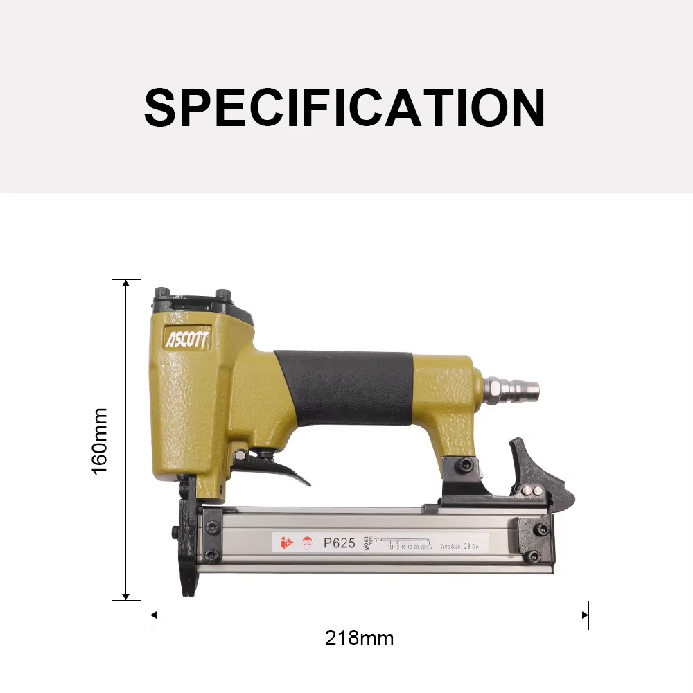 OEM Customized P625 23GA Air Finish Nailer Portable Headless Pinner for Furniture Make&Repair Tools Pneumatic Pushpin Nail Gun