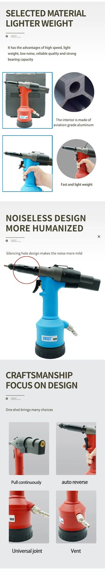 SWT-800 Pneumatic Blind Rivet Gun