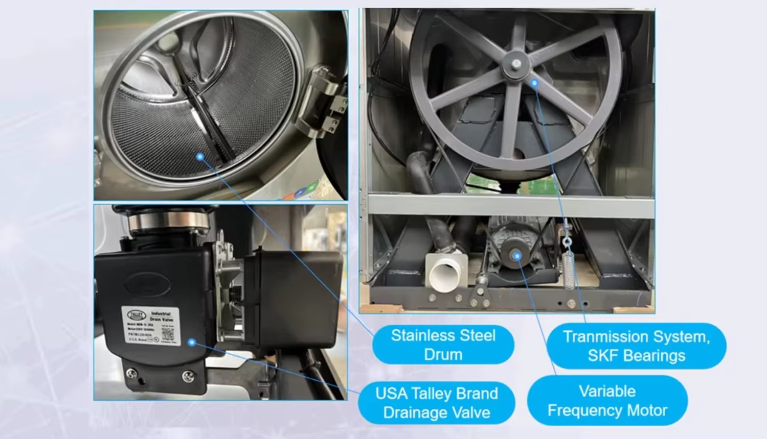 Electric Stacked Washer Dryer Machine Stainless Steel Housing Professional Laundry Equipment for Space Commercial Use
