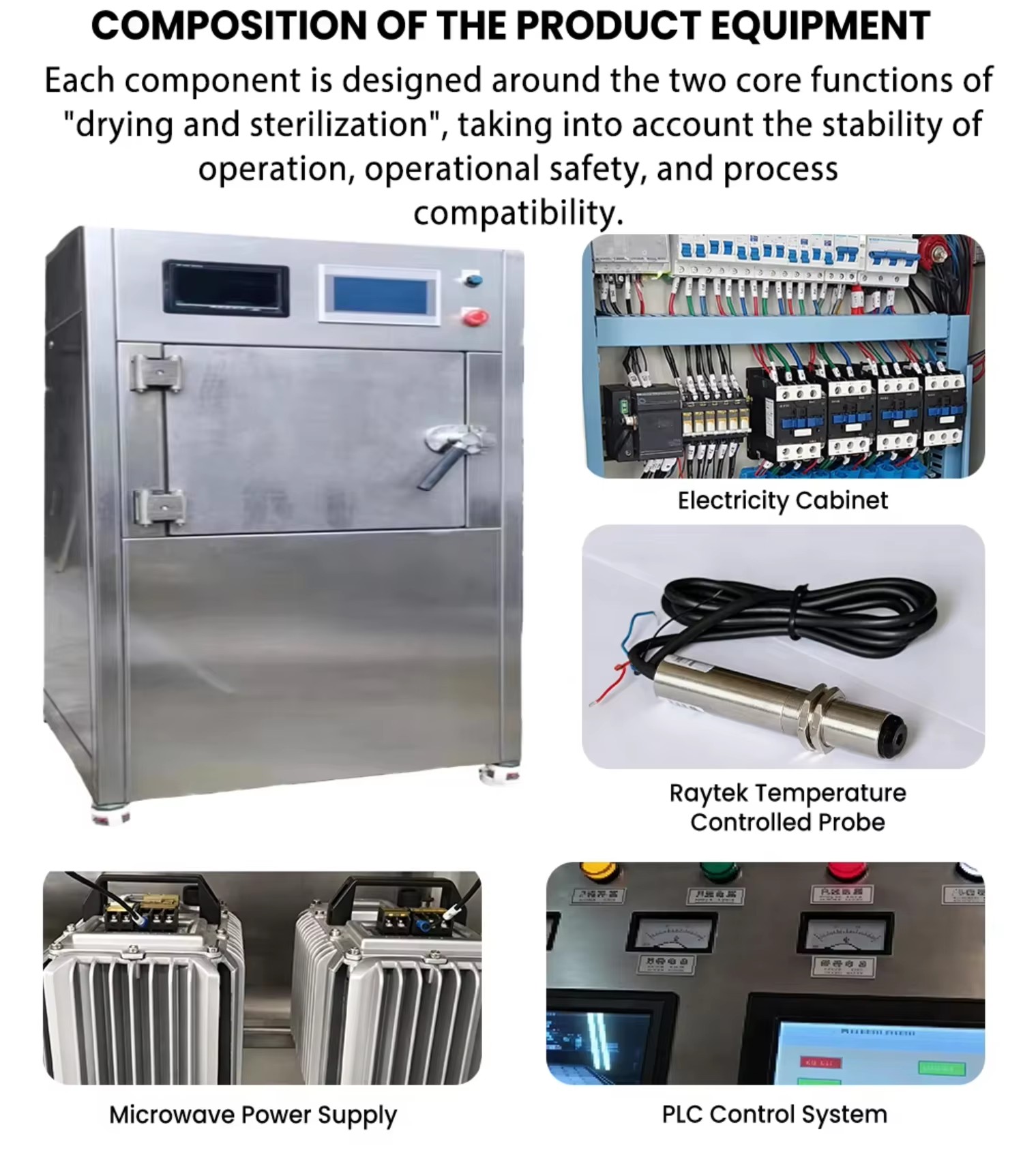 High Efficiency Energy Saving Industrial Food Grade Dehydrator Equipment Box Type Microwave Drying Sterilization Machine