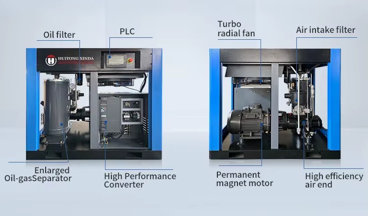 HT Compressor 7.5kw-400kw 8bar-25bar Compresseur Air 100l with Air End for Industrial Compressor