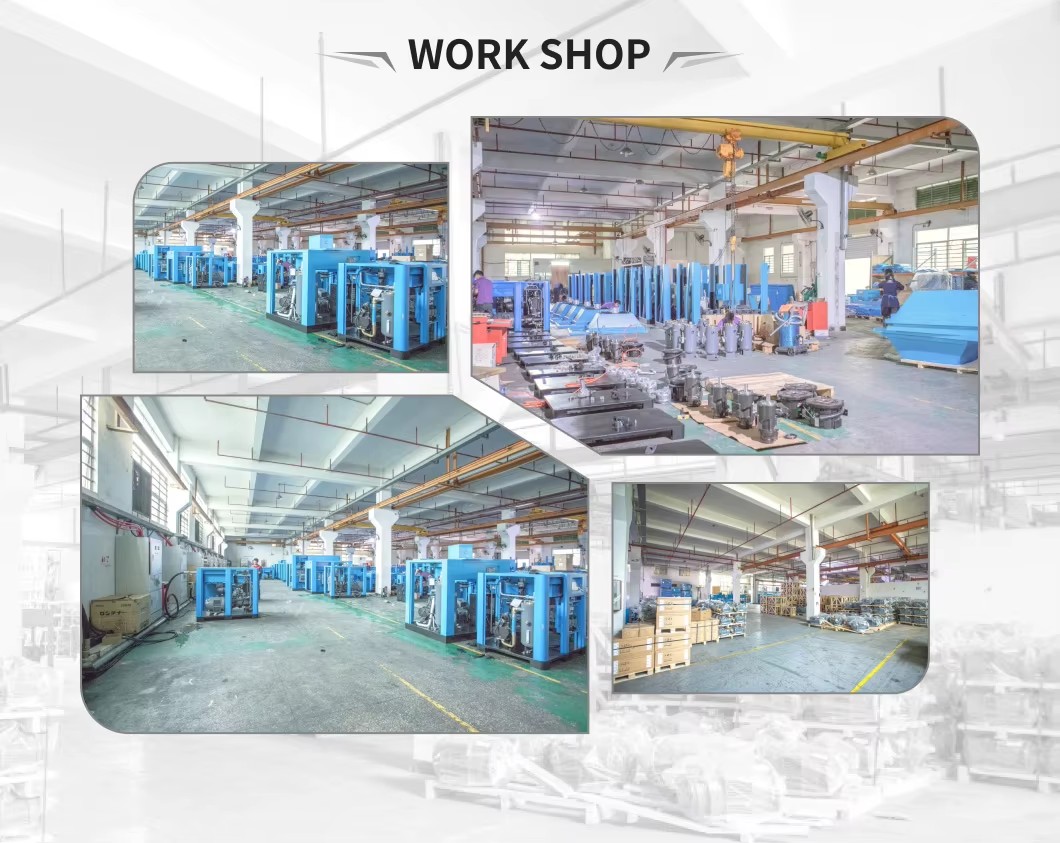7.5kW 10Hp 220V 50Hz 3 Phase VSD Energy Saving Industrial Rotary Screw Air Compressor Lubricated Air Cooled Stationary Air End