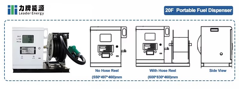 12V 24/220V Metal Mini Diesel Fuel Dispenser Single Nozzle Portable Tanker Truck