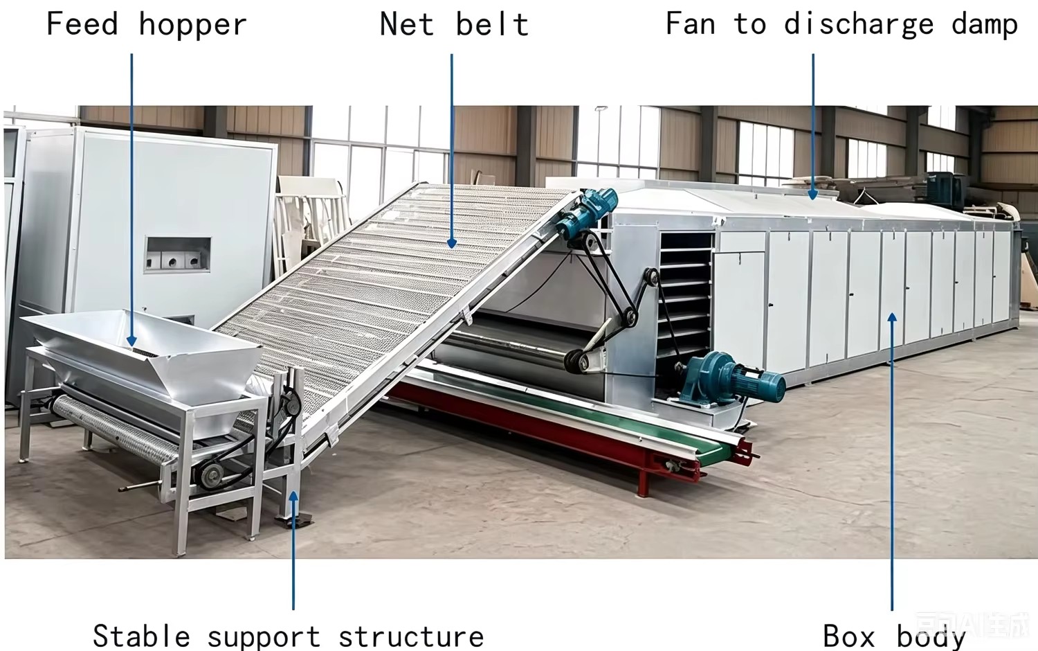 Mesh Belt Continuous Drying Oven for Food Fruit Vegetable Industrial Use Stainless Steel Automatic PLC Control Gas/Electric