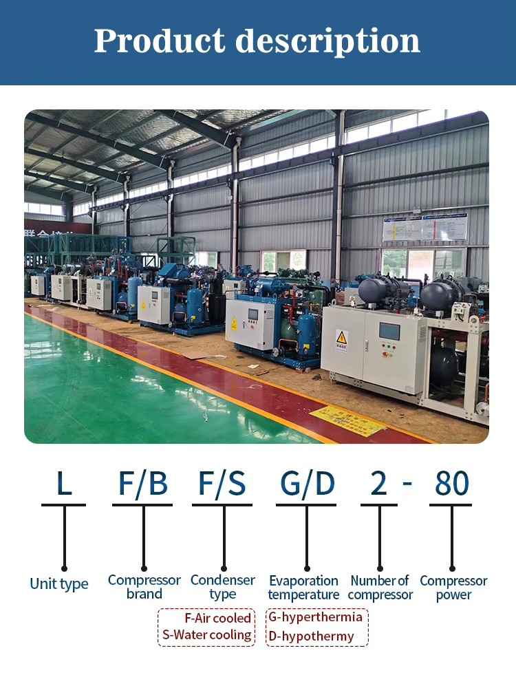 Energy Saving Evaporative Cooled Screw Refrigeration Compressor Condensing Unit HFFD/HFFG 60 HP Triple Screw Parallel