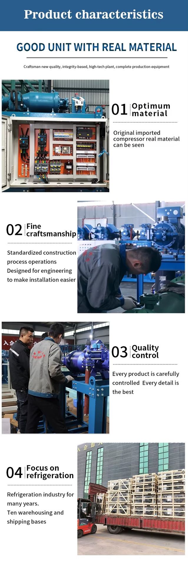 Energy Saving Evaporative Cooled Screw Refrigeration Compressor Condensing Unit HFFD/HFFG 60 HP Triple Screw Parallel