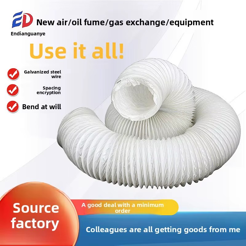 Durable Construction Black Telescoping Flexible Thickened PVC Stainless Steel Wire Ventilation Hose for Smoke Extraction