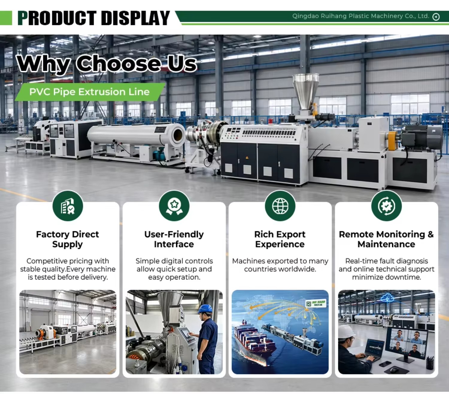 High Speed PVC Pipe Extrusion Line PVC Pipe Extrusion LineFor Domestic Water Supply PVC Pipe Extrusion Line