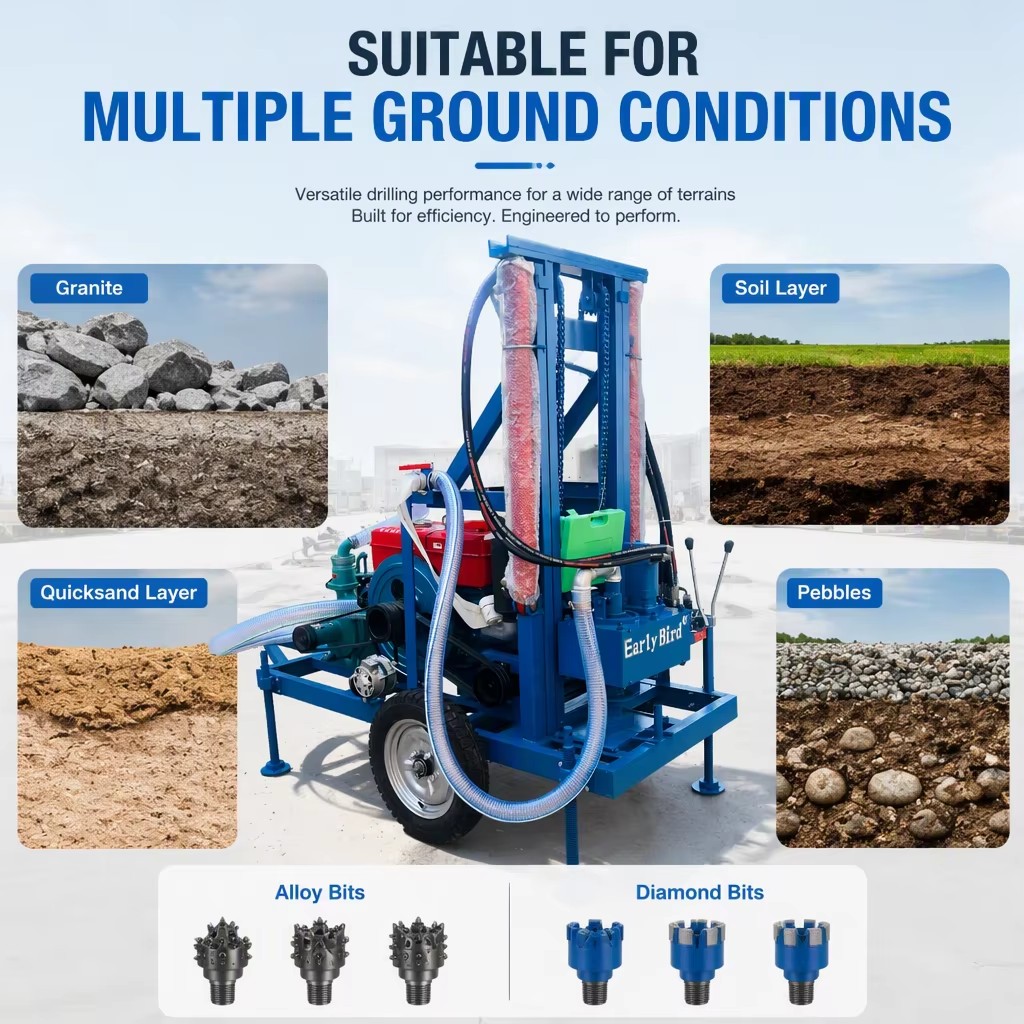Hot Selling 200m Diesel Hydraulic Portable Water Well Drill Rig Drilling Machine Mine Drilling Rigs