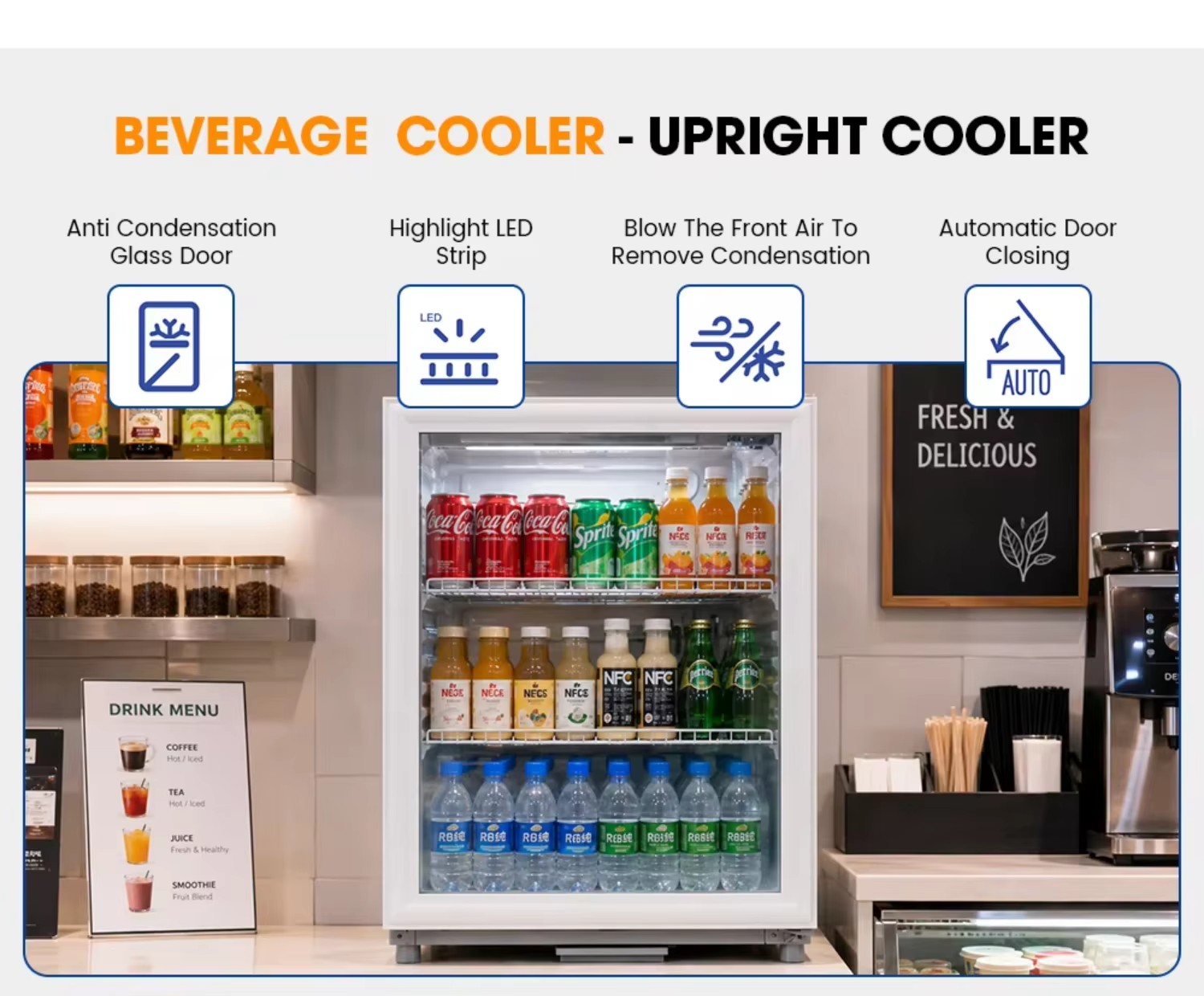 ST Climate Class Commercial Beverage Cooler with Mechanical Thermostat for Efficient Drinks Display Refrigerator