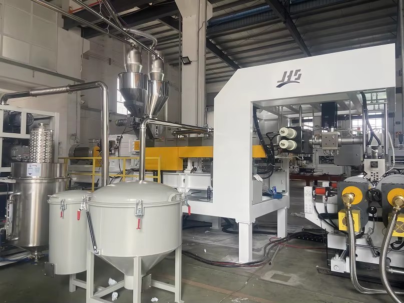 PET Sheet Extrusion Machine Without Crystallization Dryer Suitable for Flake Recycle Material