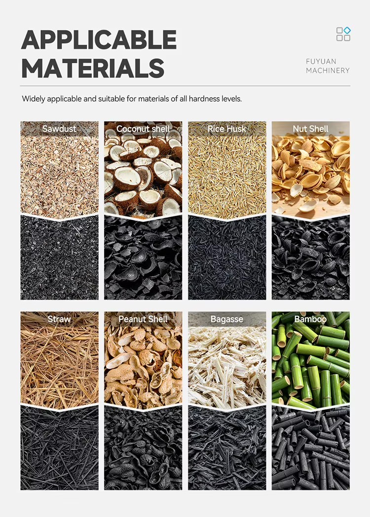 Industrial Efficient Continuous Carbonization Furnace Produces High Grade Charcoal From Wood Chips Straw and Bamboo Biomass