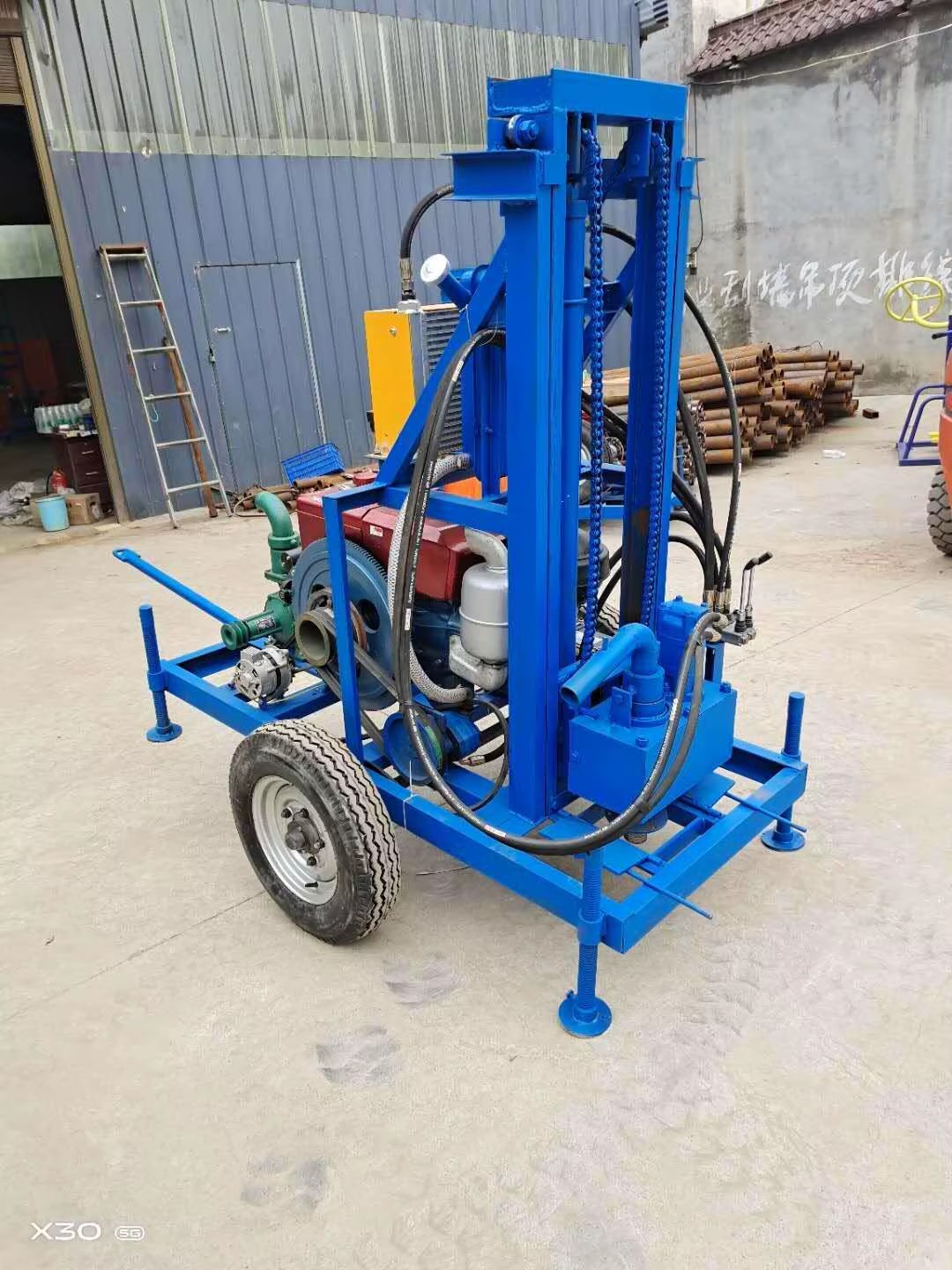 One for Diesel-Powered Portable Small Bore Water Well Drilling Rig with Engine & Gear for Max.150m Depth
