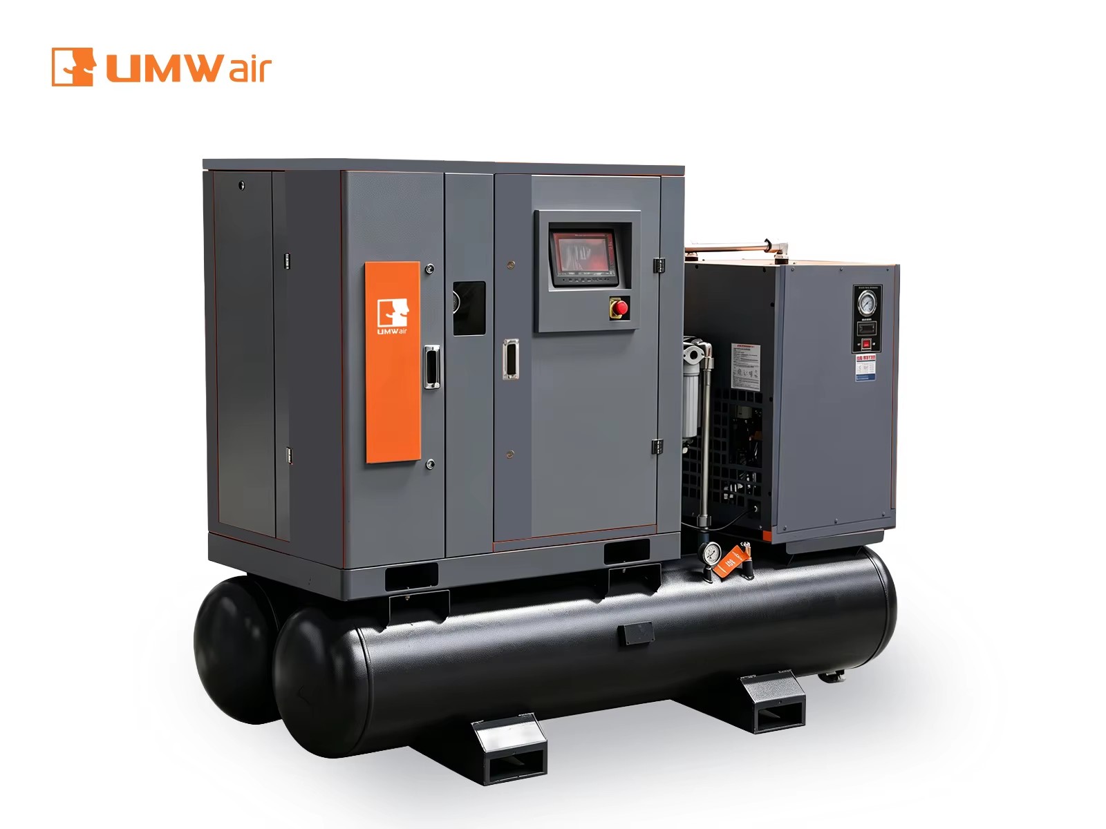 Energy Saving 22kw 16 Bar Screw Air Compressor with Double Tank Industrial High Pressure Electric Compressor 380v