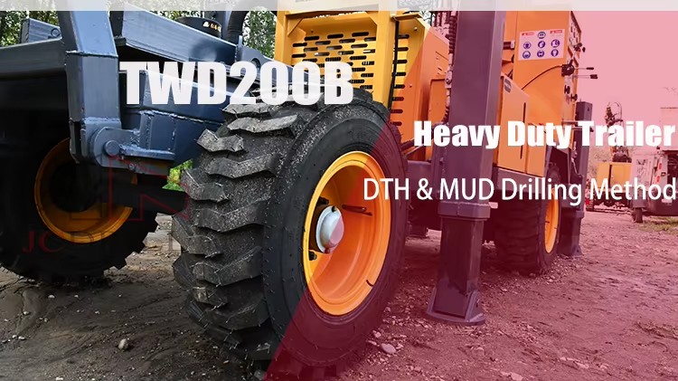 TWD150 Trailer Mounted Hydraulic Rotary Water Well Drilling Rig for Shallow Boreholes and Farm Irrigation