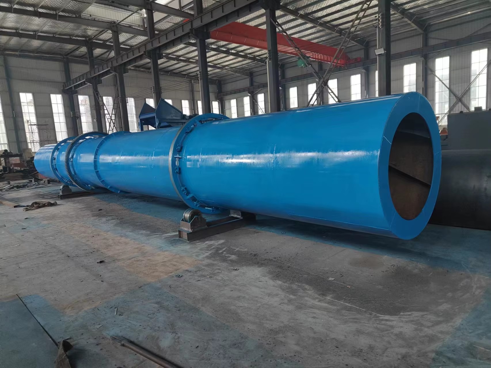 High Capacity Industrial Drum Dryer Engine Gear Sand Limestone Biomass Food Processing Stable Thermal Performance Steam Heating