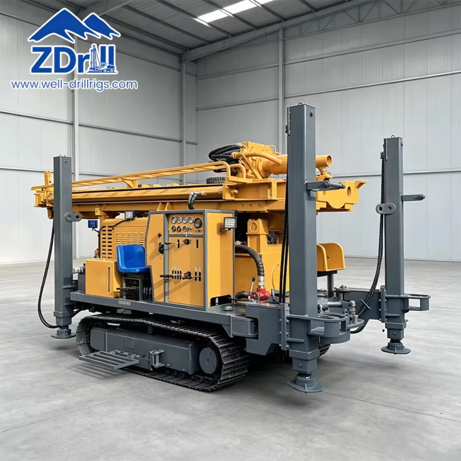 Efficient 1200 Deep Crawler-type High-stability Design Water Well Drilling Rig for Rural Water Wells and Geothermal Development