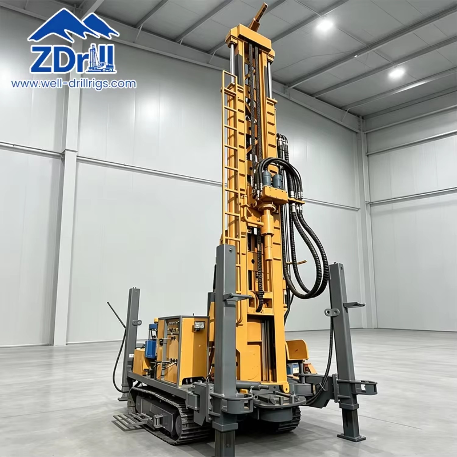 Efficient 1200 Deep Crawler-type High-stability Design Water Well Drilling Rig for Rural Water Wells and Geothermal Development