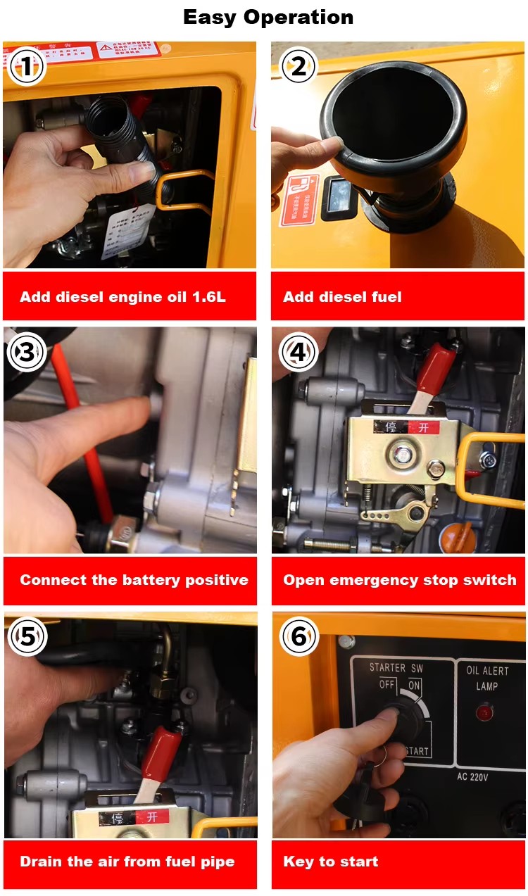 Electricity Emergency 5kw 8kw 10kw 10kva Power Plant Portable Silent Diesel Generator for Home Use