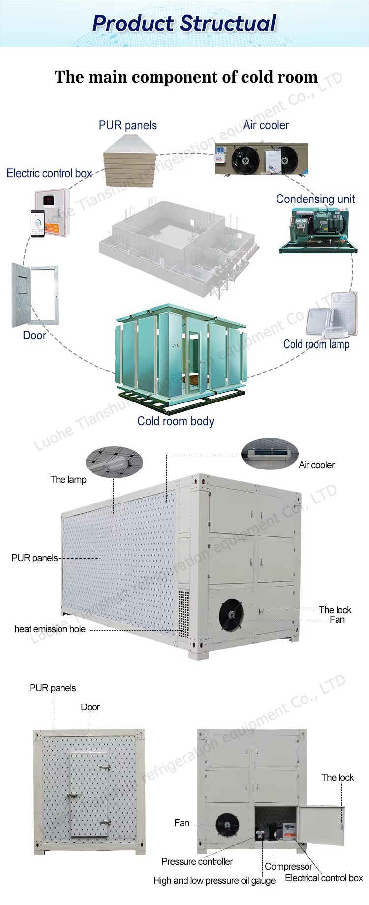 100 Tons Cold Storage/ 10tons Freezer Room Cold Storage/ 20ton Cold Room