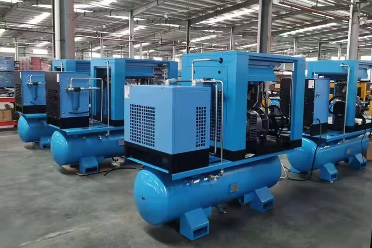 Energy Saving 11kW Oil-Free Air Mute Screw Air Compressor Dryer 300 Liter Tank All-in-One Unit Featuring Motor Engine Bearing