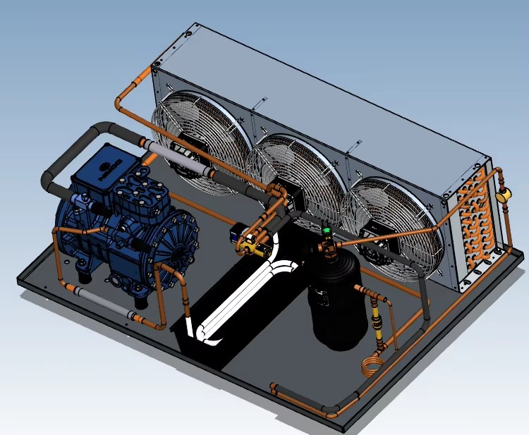 Energy-Saving Freezer Condenser Retail Unit with Low Noise Piston Refrigeration Compressor