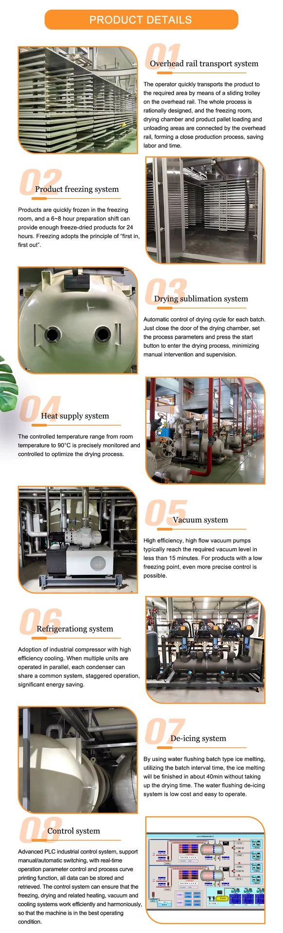 70KG HTFD60L Industrial Freeze-drying Machines for Freezing and Drying Fruits and Vegetables,preserve the Nutritional Value