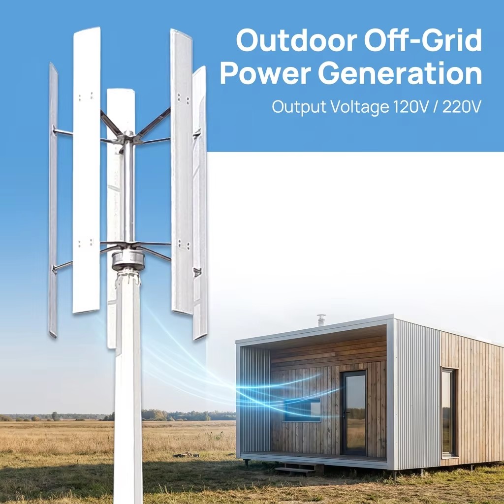 OEM 5KW Vertical Axis Wind Turbine High Power Low Start Wind Speed Outdoor Off Grid Wind Generator