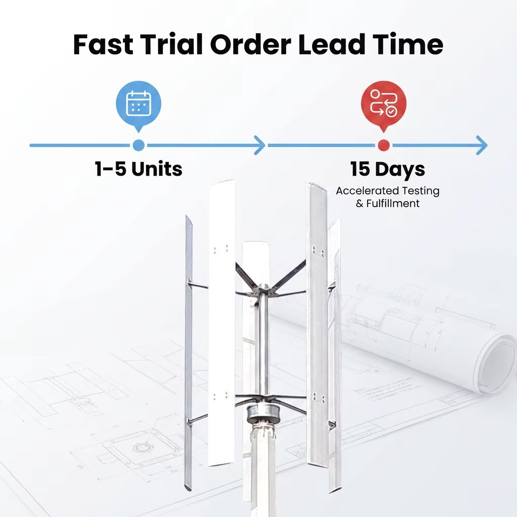OEM 5KW Vertical Axis Wind Turbine High Power Low Start Wind Speed Outdoor Off Grid Wind Generator