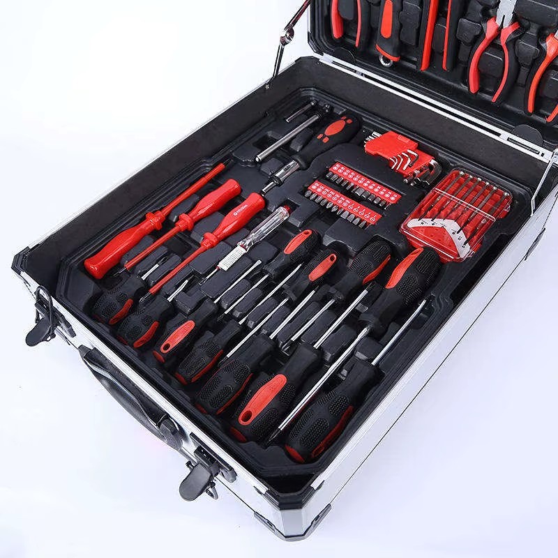 499-Piece Hand Tool Set Aluminum Hard Case Four-Layer Hardware Kit OEM for Auto Repair Home Workshop