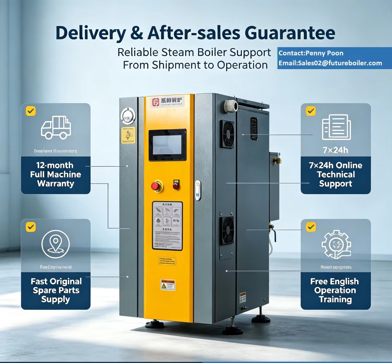 50kg/h Vertical Industrial Steam Generator FoodGrade Steam Generator Food Processing Beverage Meat Sterilization Yuanda Supplier