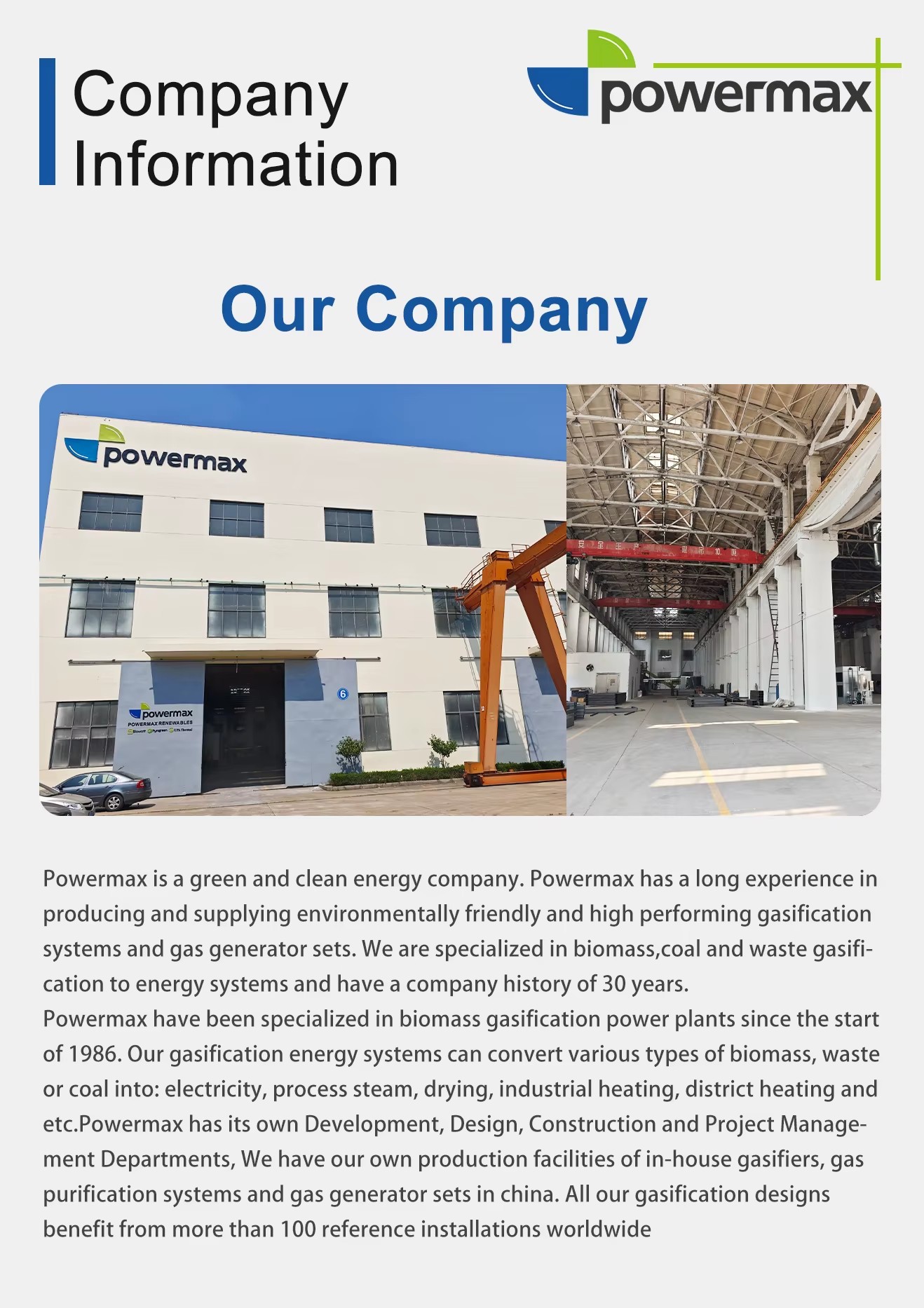 Biomass CHP Systems Wood Gasification Power Plant for Electricity Generation Gasifier and Generator Set