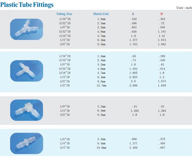 Small Plastic Hose Barb Tee Joint for Tubing Fittings