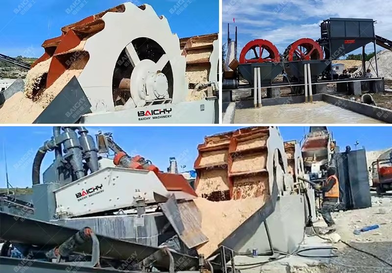 50-100tph River Sand and Gravel Processing Wheel Bucket Sand Washing Machine Plant Price Sand Washer Systems for Mine & Quarry