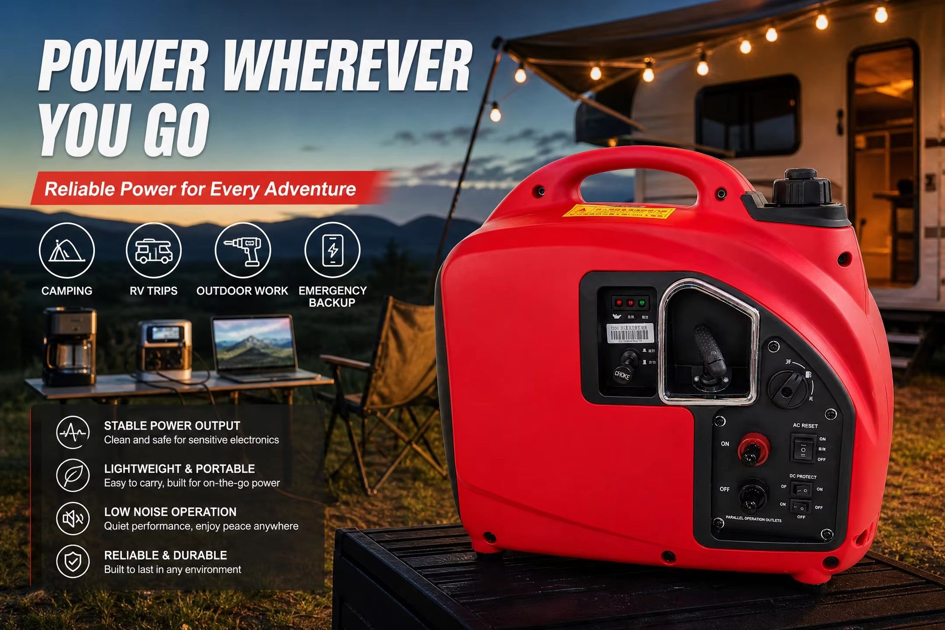 2300W dynamo Silent Generator for Home Use Variable Frequency Generator Invertor Portable Mini Petrol Generator Electric Start