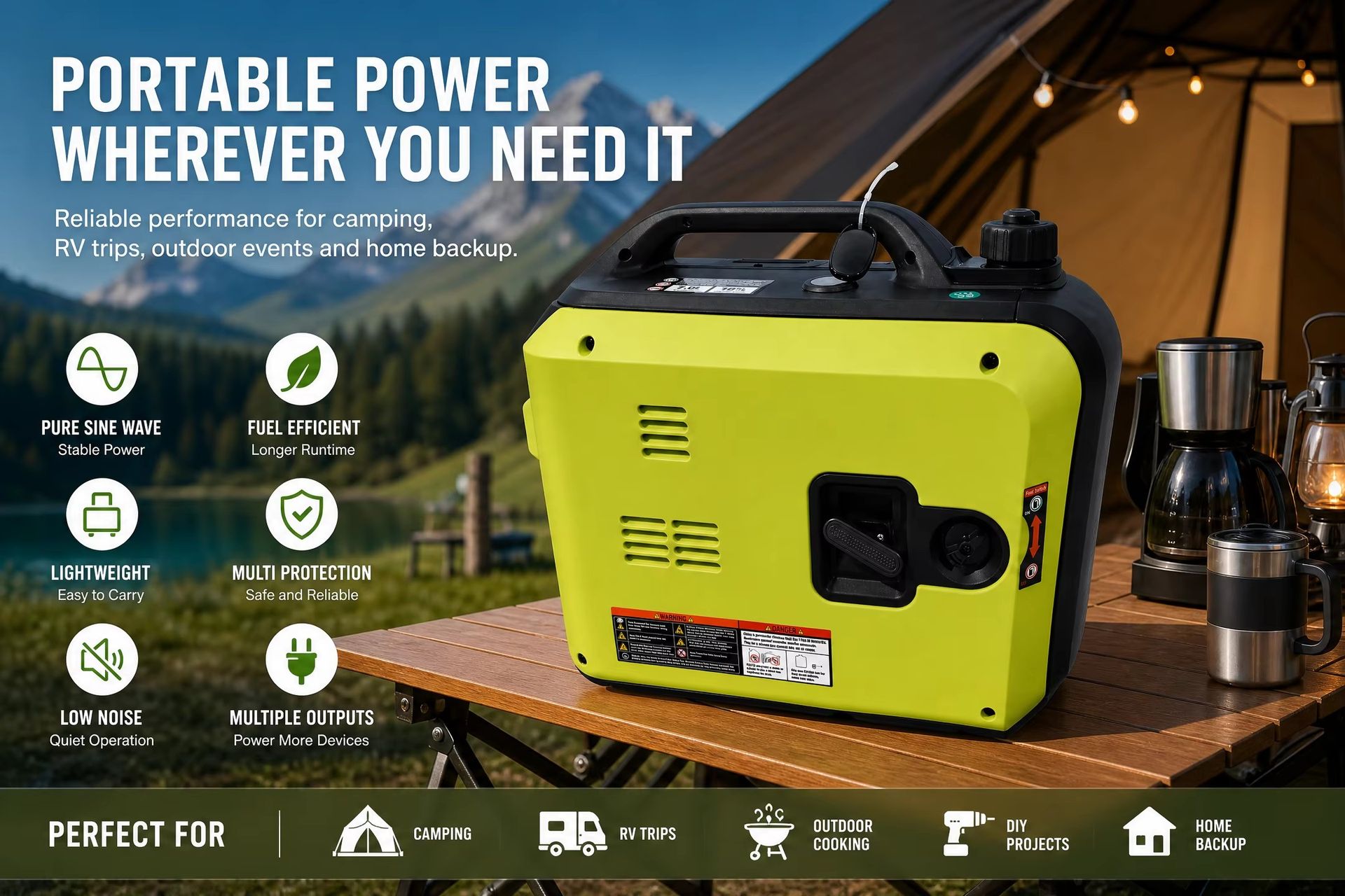 3.5KW Silent Generator for Home Use Inverter Generator Dual Fuel Invertor Portable Mini Petrol lpg Generator Electric Start