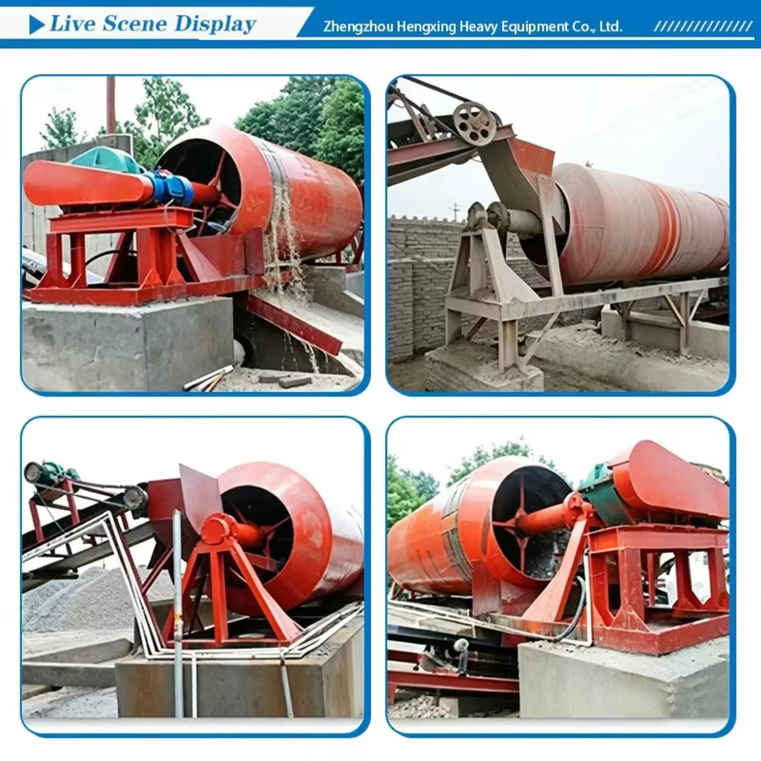 Efficient Clay Ore Washing Machine Wheel Sand Washer Equipment AC Motor Gear Core 40-150t/h Capacity for Mining Machinery