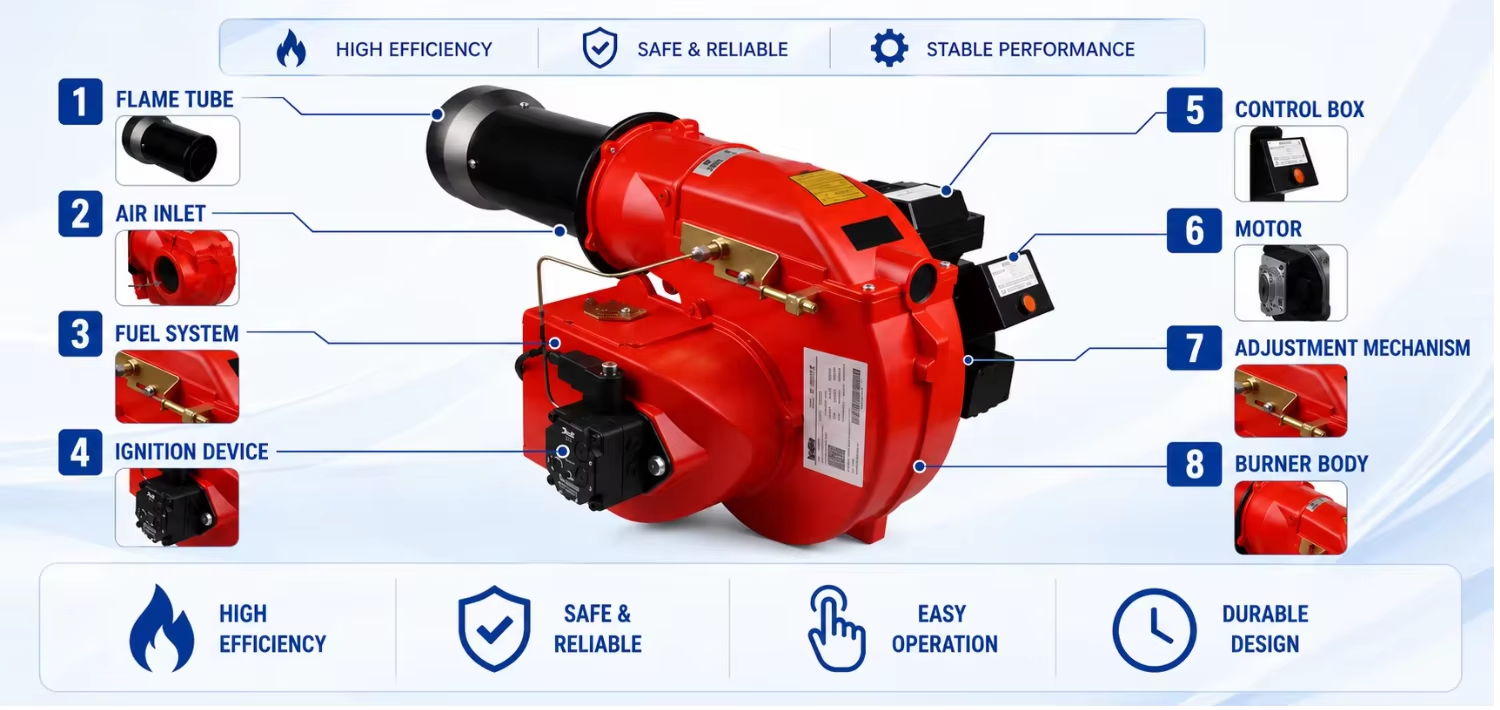 Energy-saving Low Nitrogen Gas burner for Industrial Boiler Applications for Industrial Thermal Equipment Combustion 98%