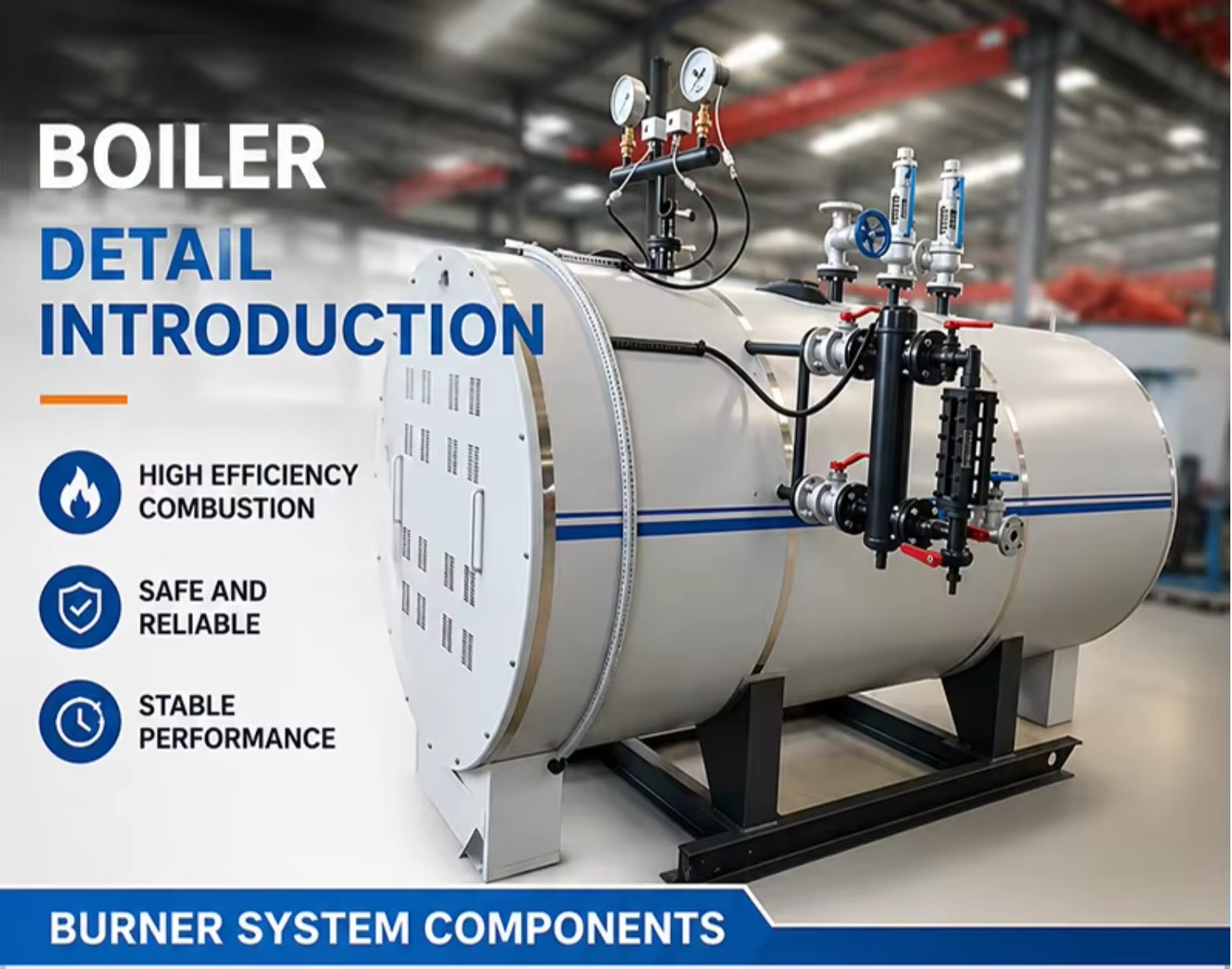 Horizontal Fire Tube Pressure 50kg/h 150kW 2.8MW Automatic Electric Steam Boiler for PLC Control for Food Processing Plant
